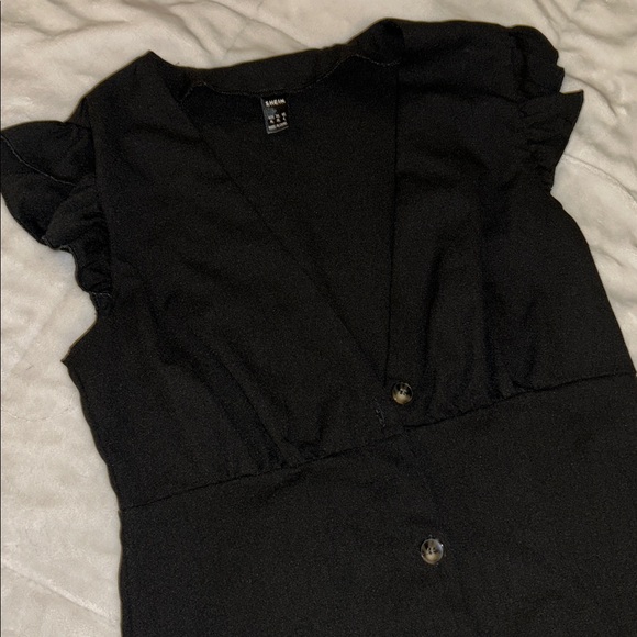 SHEIN Black Button-Up Mini Dress - Picture 2 of 2